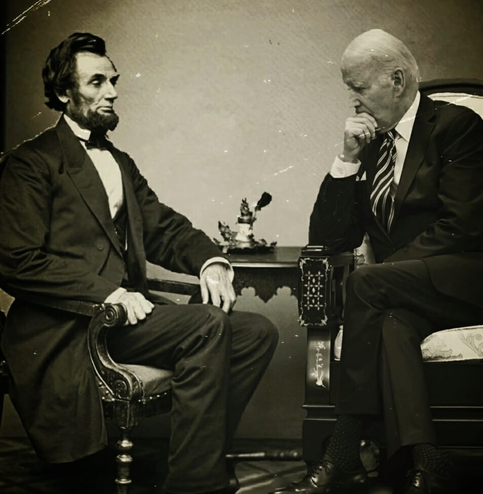 High Quality Lincoln and Biden Blank Meme Template