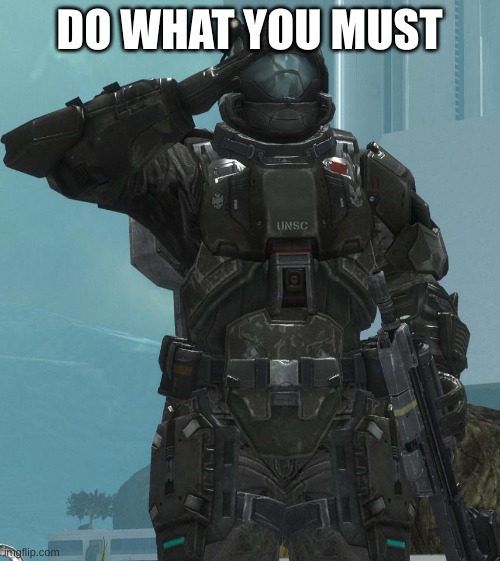 ODST salute | DO WHAT YOU MUST | image tagged in odst salute | made w/ Imgflip meme maker