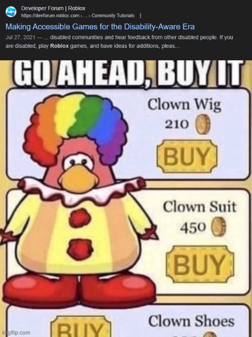 image tagged in club penguin clown | made w/ Imgflip meme maker