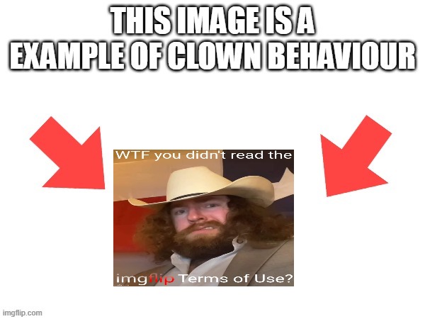 This image is a example of clown behaviour | image tagged in this image is a example of clown behaviour | made w/ Imgflip meme maker