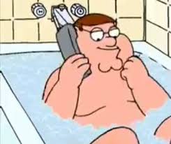 High Quality Peter griffin phone in tub Blank Meme Template