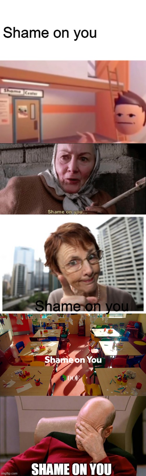 Shame on you | Shame on you; Shame on you; SHAME ON YOU | image tagged in shame on you text,aunt may shame on you,shame on you | made w/ Imgflip meme maker