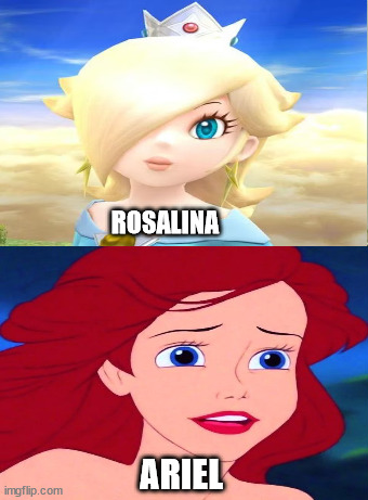 ariel and rosalina Blank Meme Template