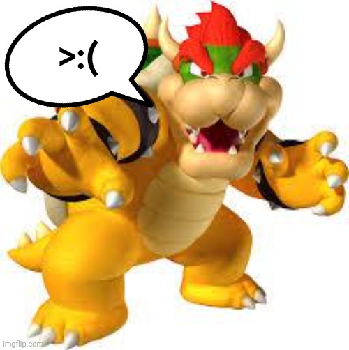 Bowser | >:( | image tagged in bowser | made w/ Imgflip meme maker