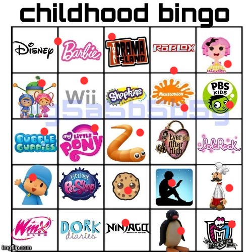 I hate dork diaries. Diary of a wimpy kid is better. | image tagged in childhood bingo | made w/ Imgflip meme maker
