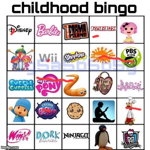 Childhood bingo | image tagged in childhood bingo | made w/ Imgflip meme maker