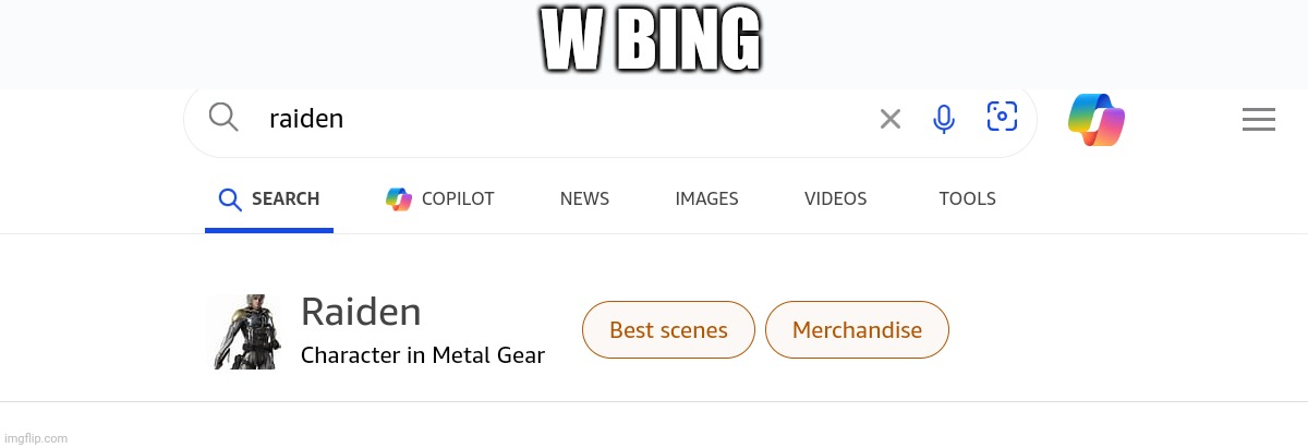W BING | made w/ Imgflip meme maker