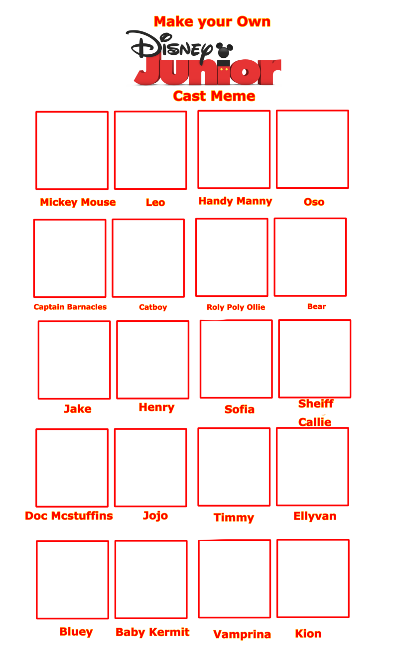 Disney Junior Recast Blank Meme Template
