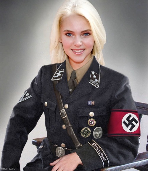 nazi blonde | image tagged in nazi blonde | made w/ Imgflip meme maker
