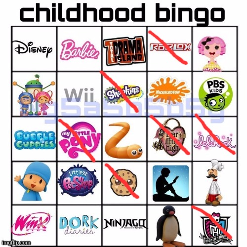 any favs | image tagged in childhood bingo | made w/ Imgflip meme maker
