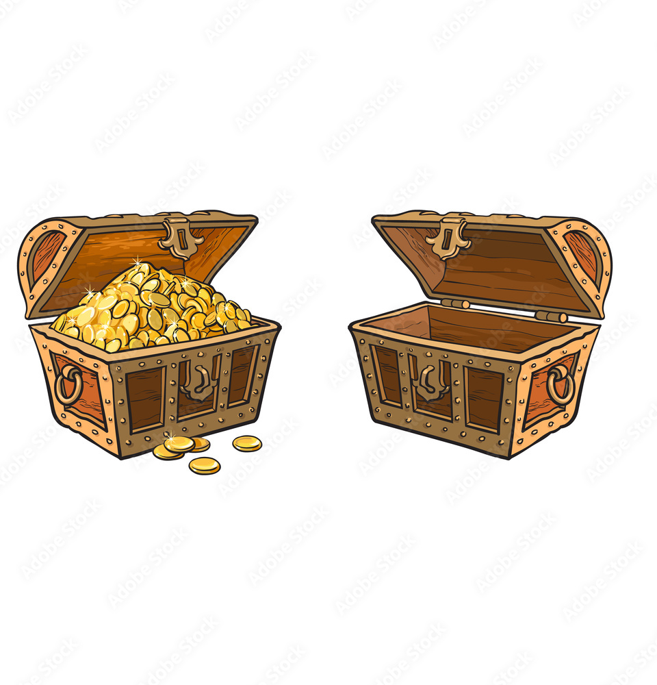 Treasure chest full and empty Blank Meme Template