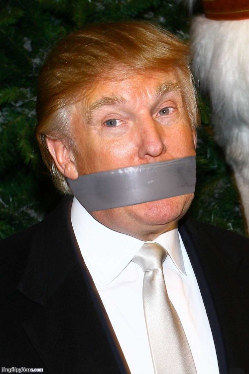 Trump mouth tape gag | image tagged in trump mouth tape gag | made w/ Imgflip meme maker