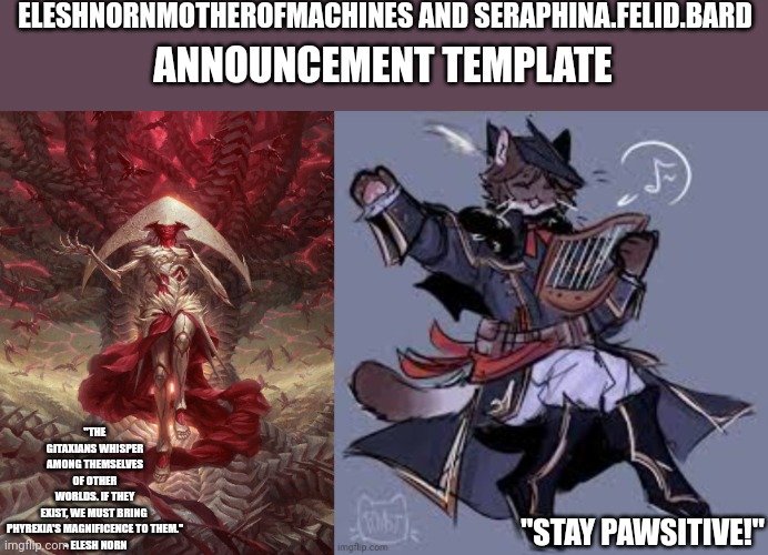 High Quality Elesh Norn and Seraphina shared temp Blank Meme Template