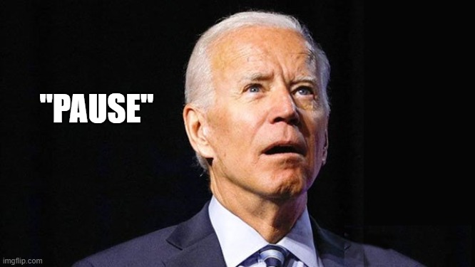 Biden pause | "PAUSE" | image tagged in biden pause | made w/ Imgflip meme maker