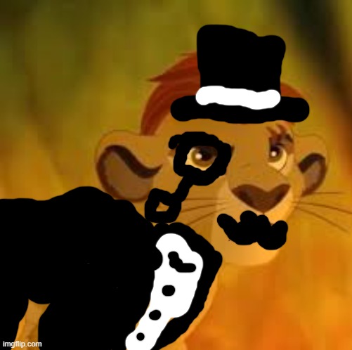 I made him quite dapper | image tagged in kion crybaby | made w/ Imgflip meme maker