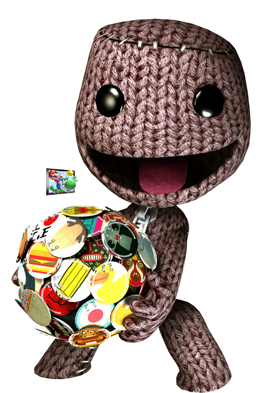 Sackboy Holding Craftworld Blank Meme Template