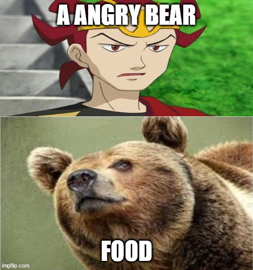 angry bear vs pokemon villain | FOOD | image tagged in angry bear vs villain,pokemon,beer,bear,nintendo | made w/ Imgflip meme maker