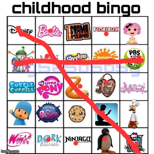 Childhood bingo | image tagged in childhood bingo | made w/ Imgflip meme maker