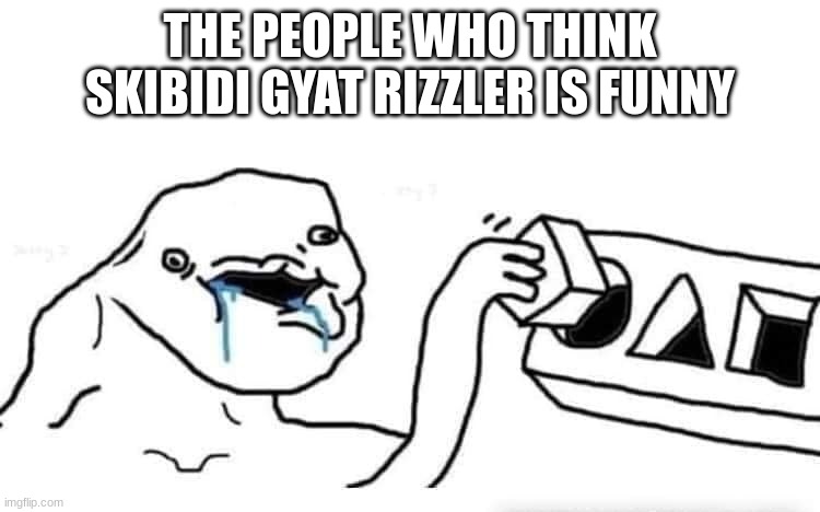 Stupid dumb drooling puzzle | THE PEOPLE WHO THINK SKIBIDI GYAT RIZZLER IS FUNNY | image tagged in stupid dumb drooling puzzle | made w/ Imgflip meme maker