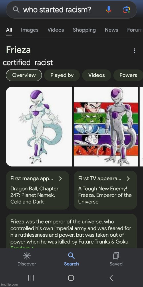 Not surprising actually. | image tagged in dbz,frieza,memes | made w/ Imgflip meme maker