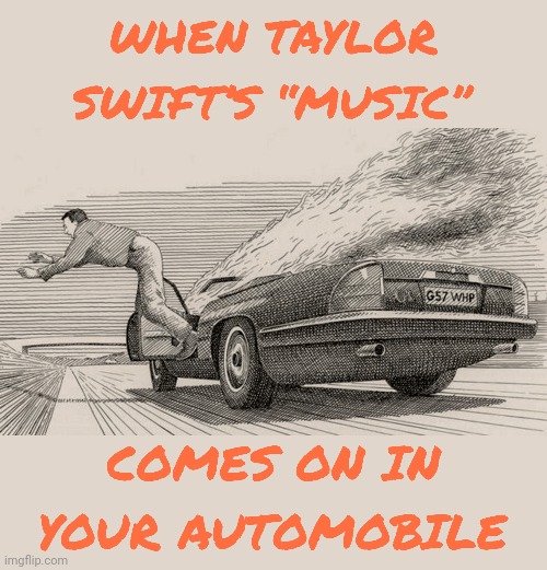 How To Survive A Taylor Swift’s Music Attack | image tagged in taylor swift,swifties,taylor swift sucks,jump out of the car,burn it down,survival tips | made w/ Imgflip meme maker