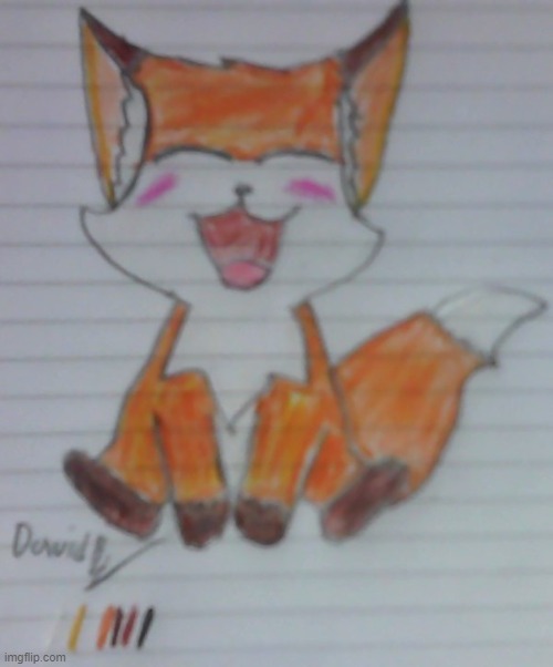 Here's a Cute Fox Drawing (Art by Me.) | image tagged in fox,drawing,sketch,wholesome | made w/ Imgflip meme maker