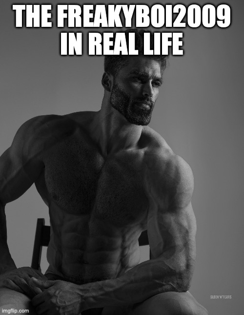 Giga Chad | THE FREAKYBOI2009 IN REAL LIFE | image tagged in giga chad | made w/ Imgflip meme maker