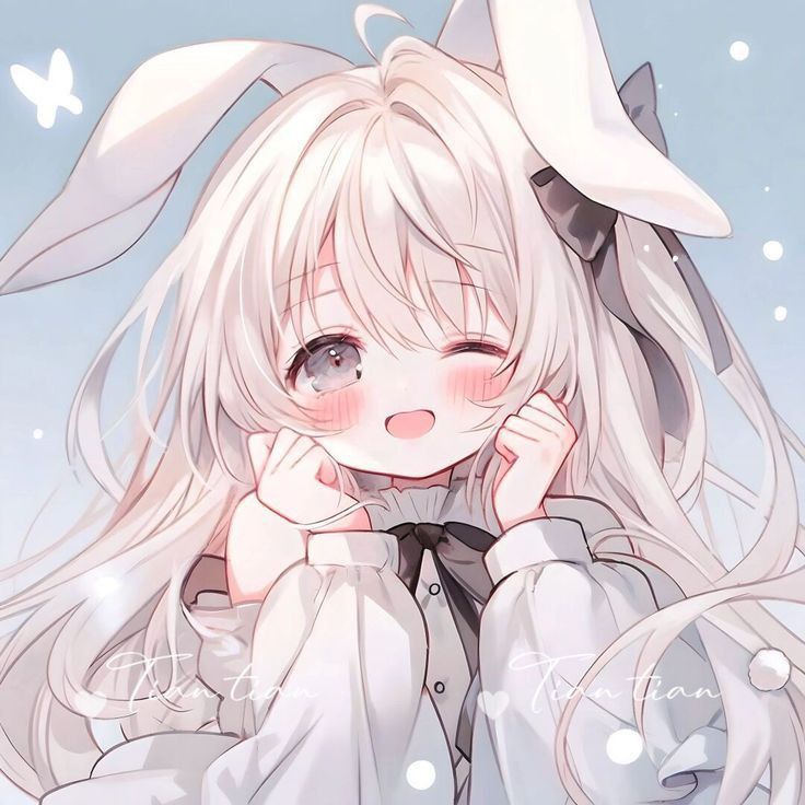 Cute anime girl bunny Blank Meme Template