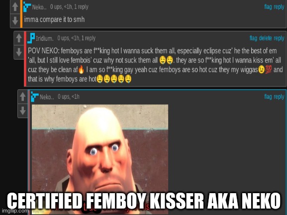 POV NEKO | CERTIFIED FEMBOY KISSER AKA NEKO | made w/ Imgflip meme maker