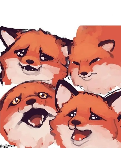 High Quality Sad Foxes Template Blank Meme Template