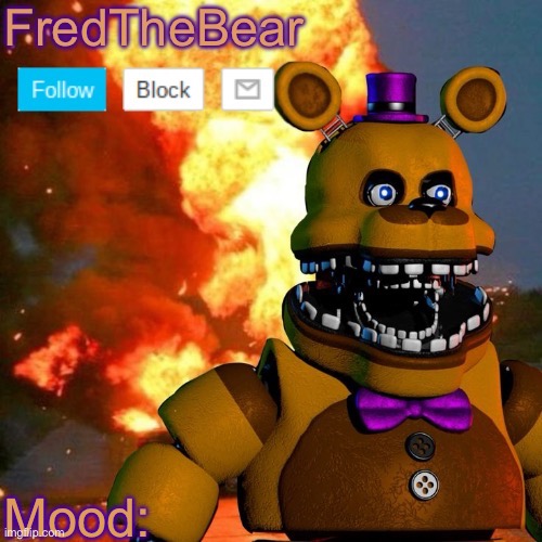 High Quality Fredbear announcement template Blank Meme Template