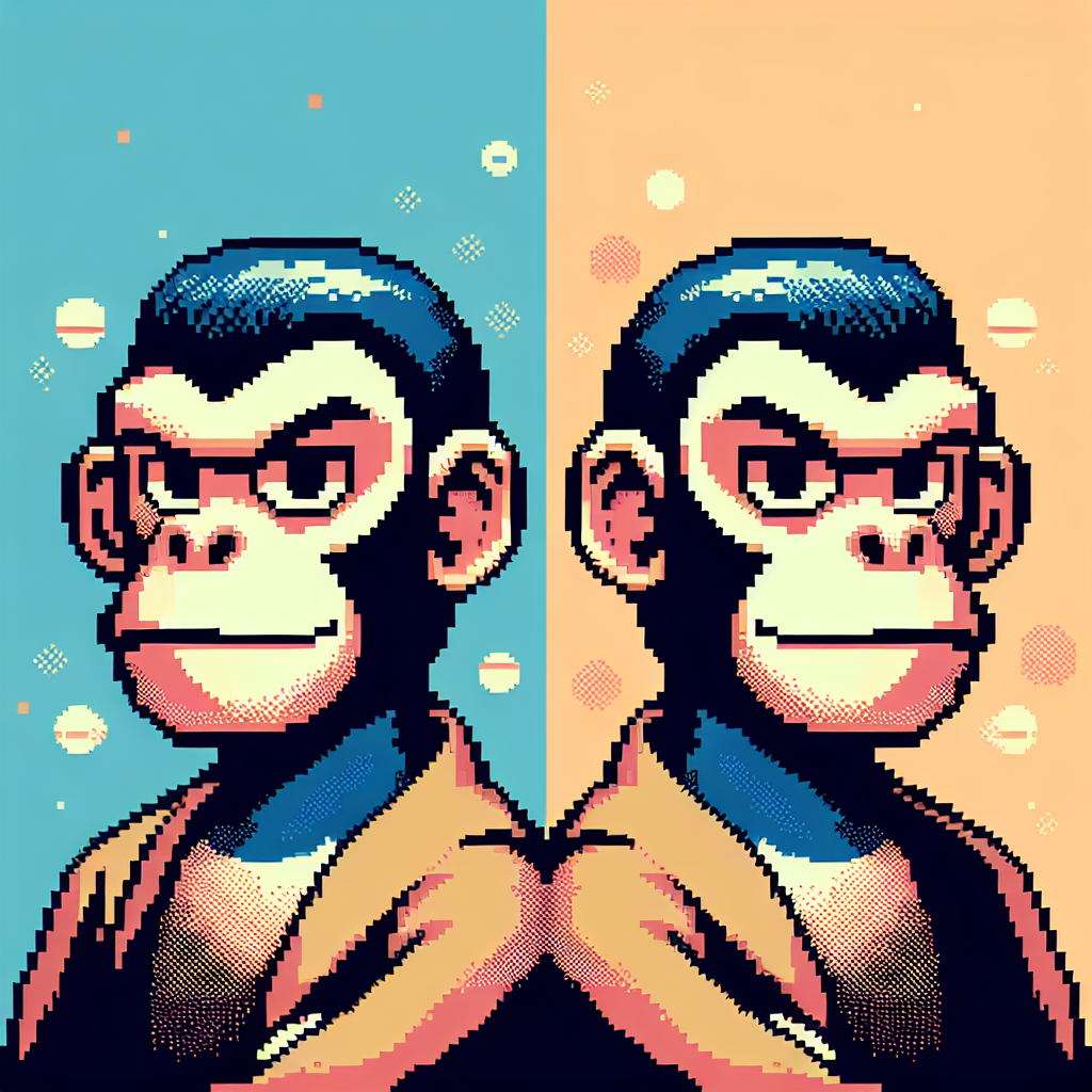 2 monkeys thinking they look smart Blank Meme Template