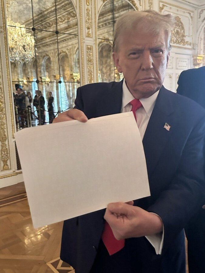 Trump Holding Facts Blank Meme Template
