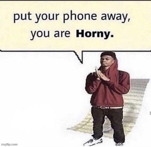 High Quality Put your phone away, you are horny Blank Meme Template