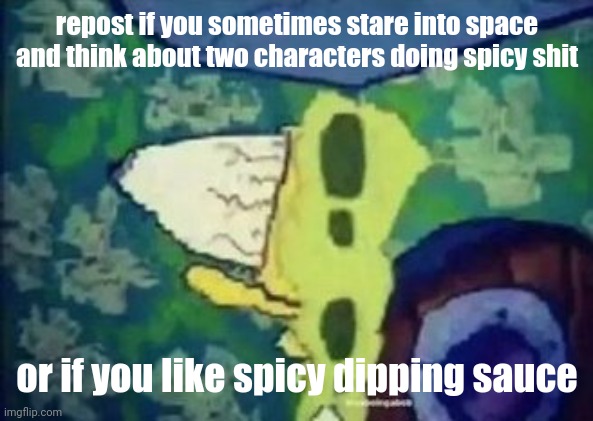 Both. Both is good. | repost if you sometimes stare into space and think about two characters doing spicy shit; or if you like spicy dipping sauce | image tagged in bazinga | made w/ Imgflip meme maker