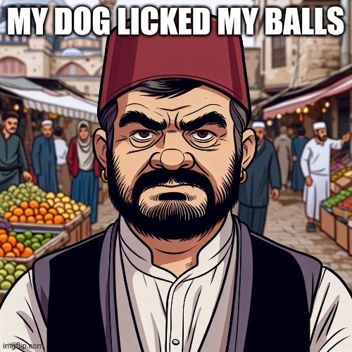 ai richard | MY DOG LICKED MY BALLS | image tagged in ai richard | made w/ Imgflip meme maker