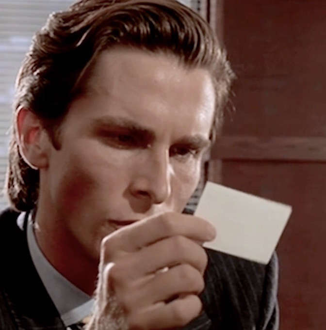 High Quality American Psycho Business Card Blank Meme Template