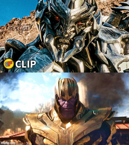 Thanos Ripped Off Megatron Blank Meme Template