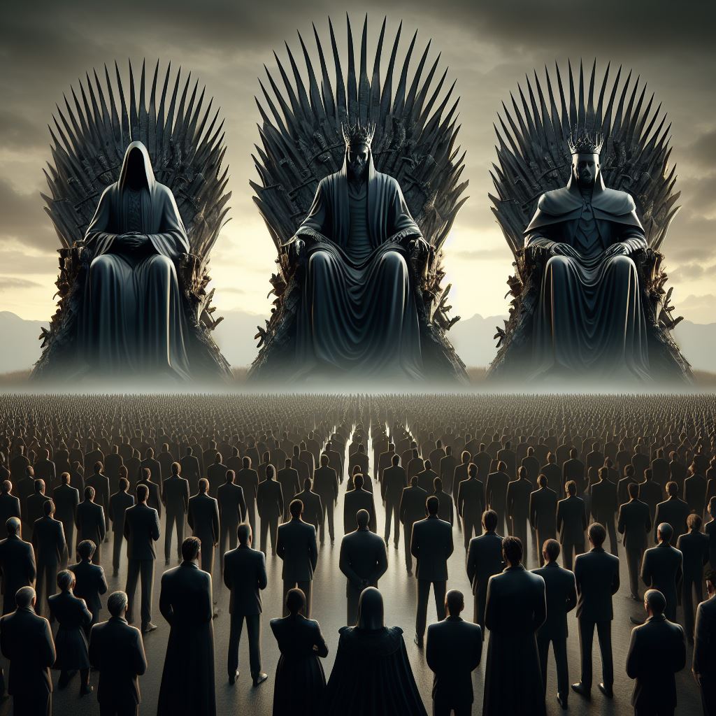 High Quality 3 throne kingdom Blank Meme Template