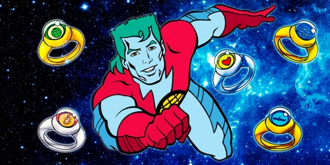 Captain planet with rings Blank Meme Template