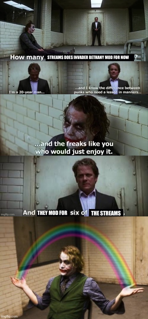 I was just made mod for 4 more streams, so now I’m up to 6. :) | image tagged in joker rainbow hands,joker,the dark knight,ledger joker,lgbtq,mods | made w/ Imgflip meme maker