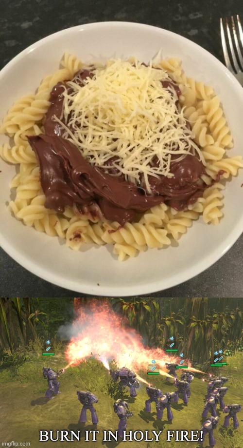 Chocolate cheese pasta | image tagged in burn it in holy fire 4,chocolate,cheese,pasta,memes,cursed image | made w/ Imgflip meme maker