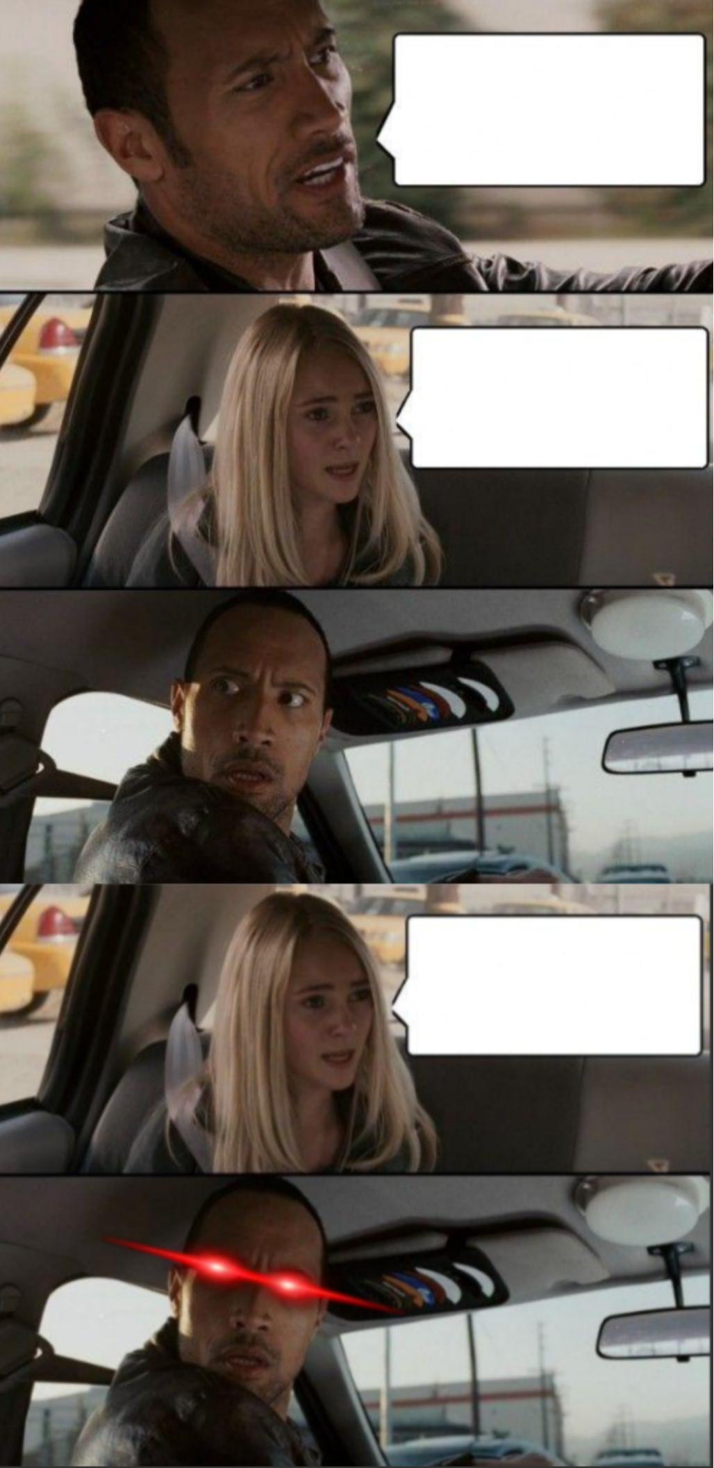 High Quality The Rock Driving Extended Blank Meme Template