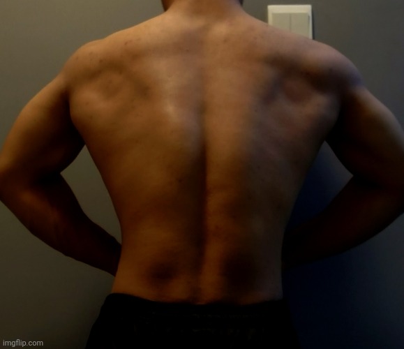 back slowly becoming more wider and i am becoming less insecure about my back | made w/ Imgflip meme maker