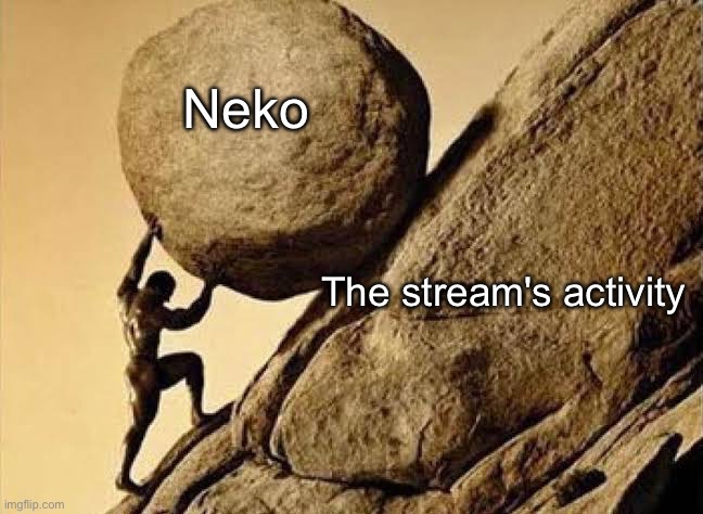 Myth of Sisyphus | Neko The stream's activity | image tagged in myth of sisyphus | made w/ Imgflip meme maker