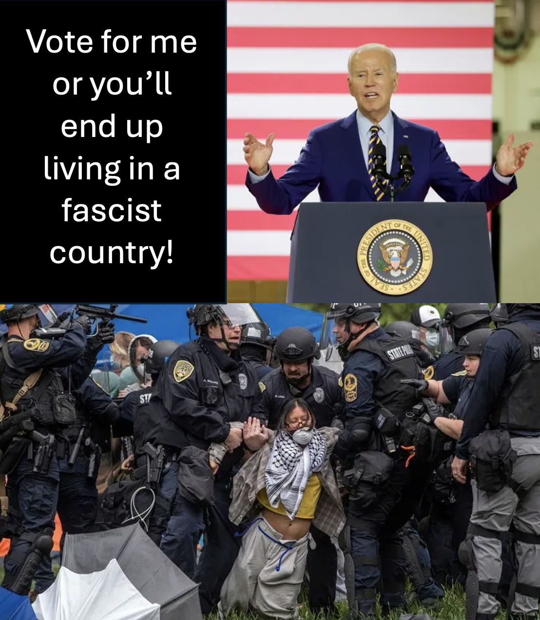 Biden Presiding Over Police State Blank Meme Template