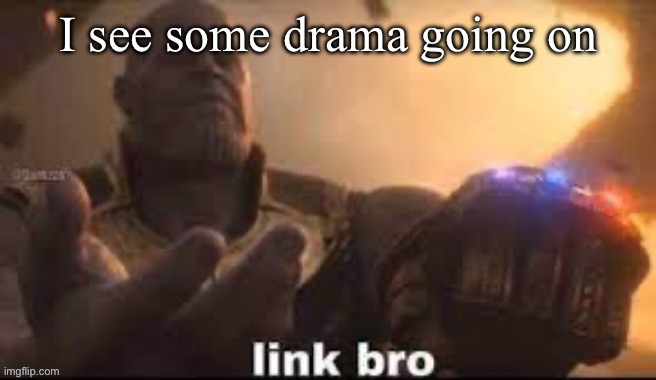 Send link bro | I see some drama going on | image tagged in link bro | made w/ Imgflip meme maker