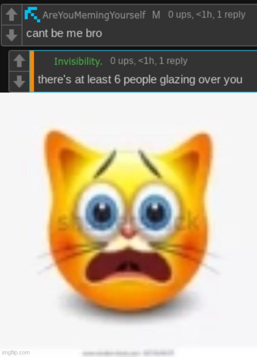 e | image tagged in cat stock emoji scared | made w/ Imgflip meme maker