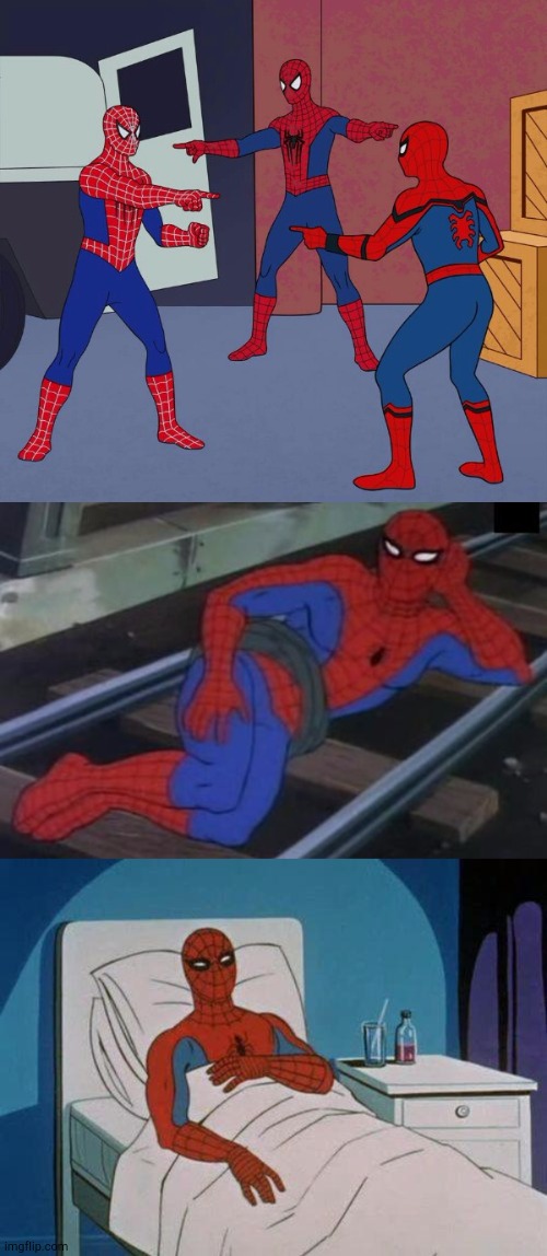 High Quality Spiderman x5 Blank Meme Template
