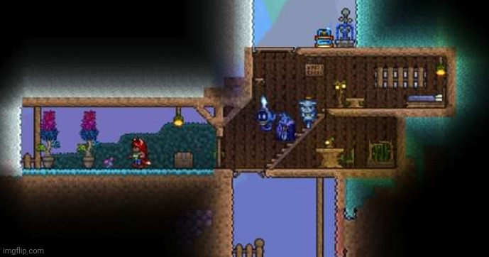 My multiplayer house I made | image tagged in terraria,gaming,video games,nintendo switch,screenshot,multiplayer | made w/ Imgflip meme maker